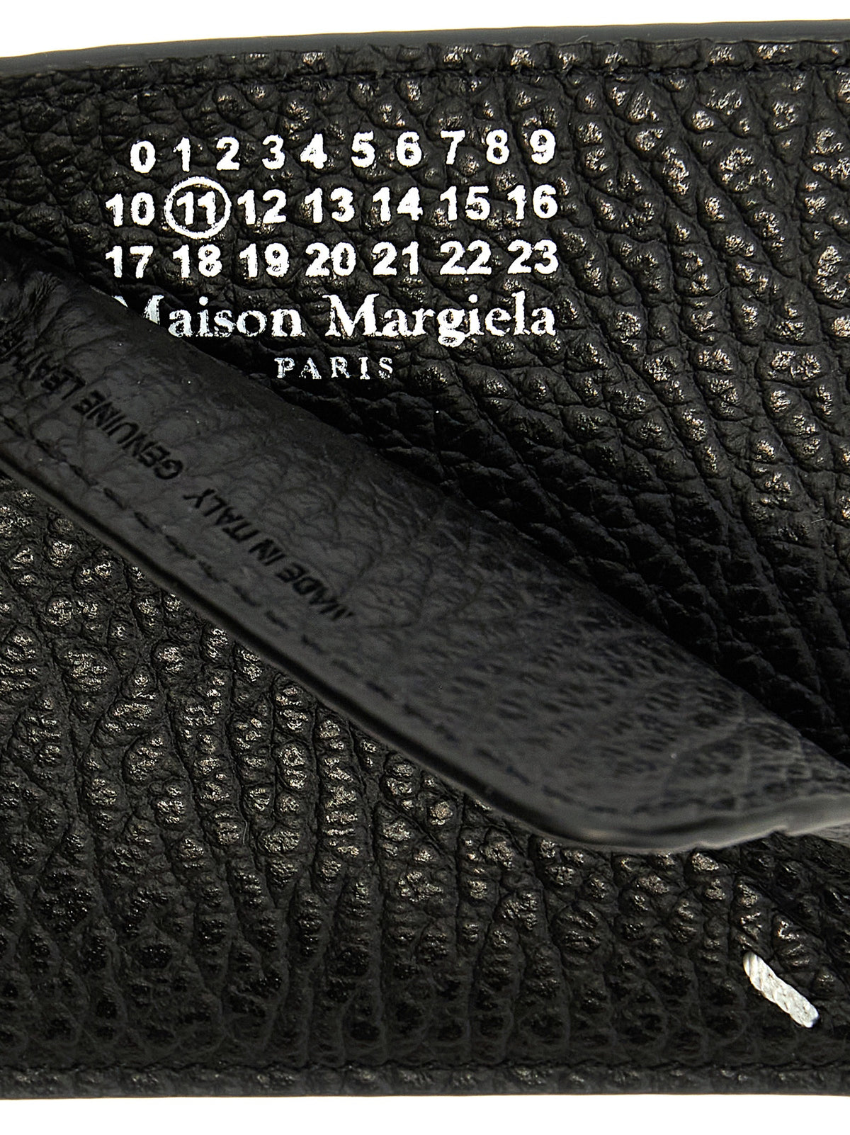 Porte-cartes en cuir de veau noir Maison Margiela