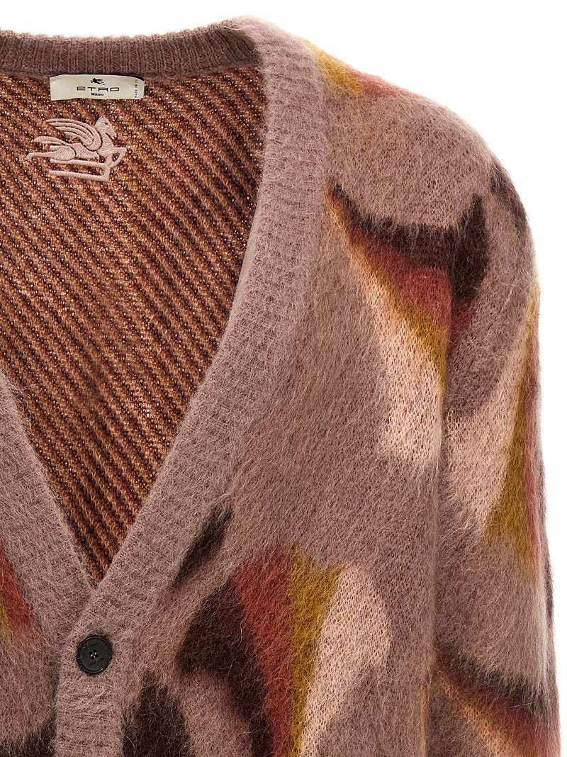 Etro Multicolor Wool Cardigan for Men