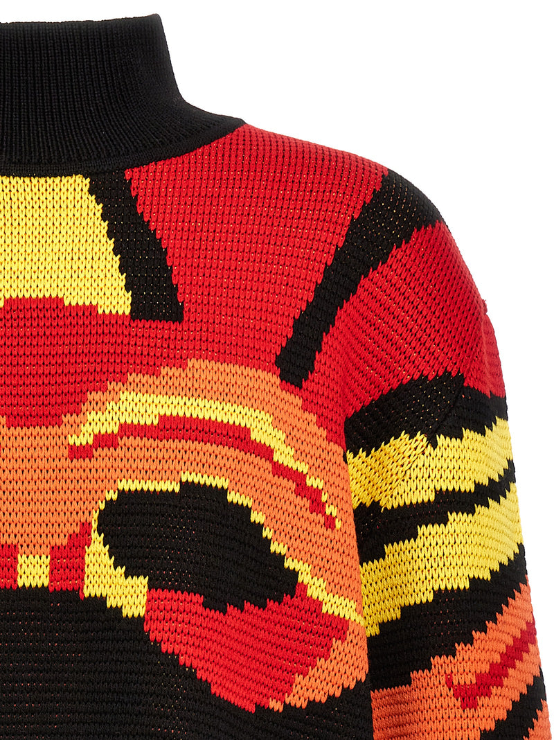 Bluemarble Multicolor Wool Cardigan - Trendy Jacquard Design