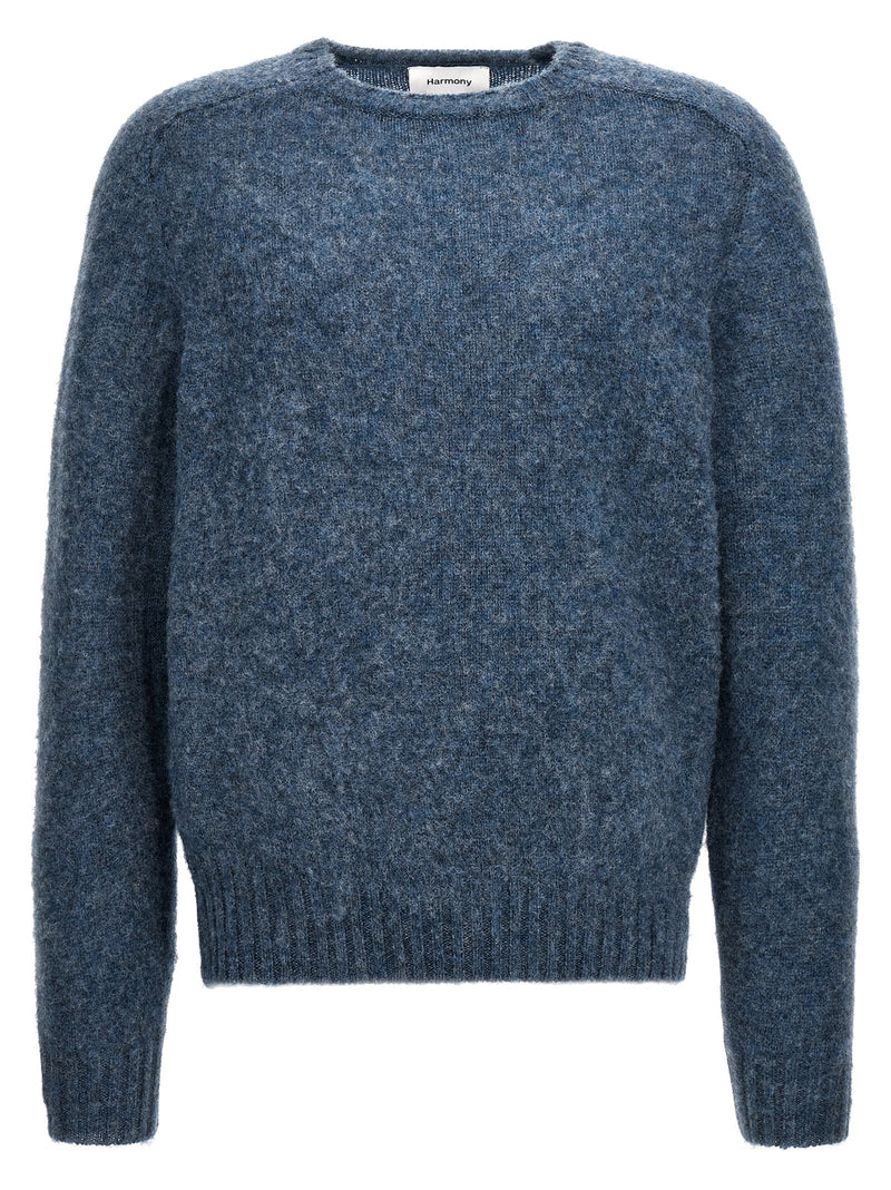Harmony Blue Wool Cardigan - Shaggy Style for Men