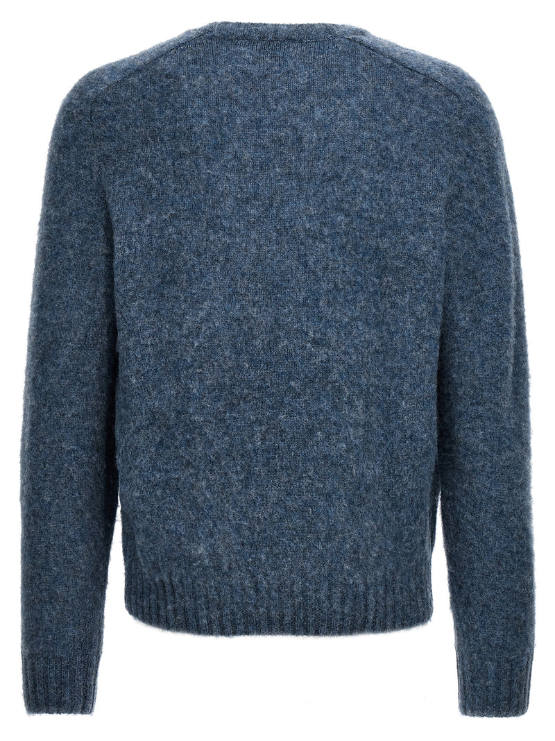 Harmony Blue Wool Cardigan - Shaggy Style for Men