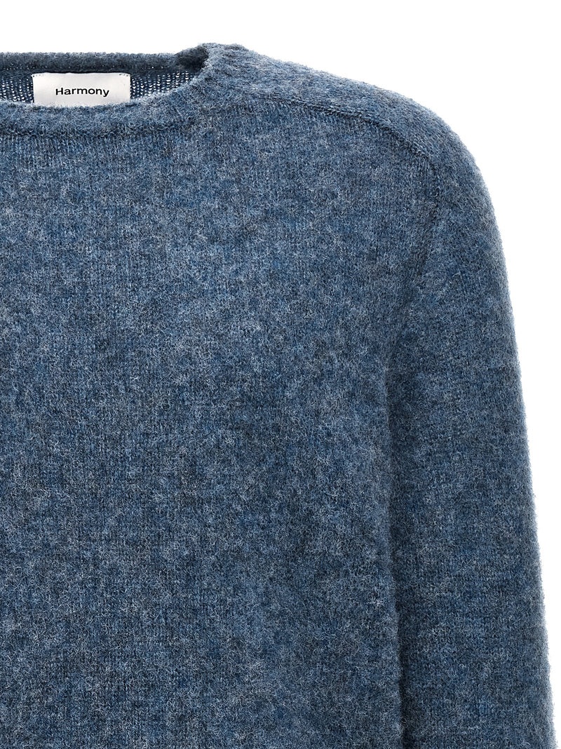 Harmony Blue Wool Cardigan - Shaggy Style for Men