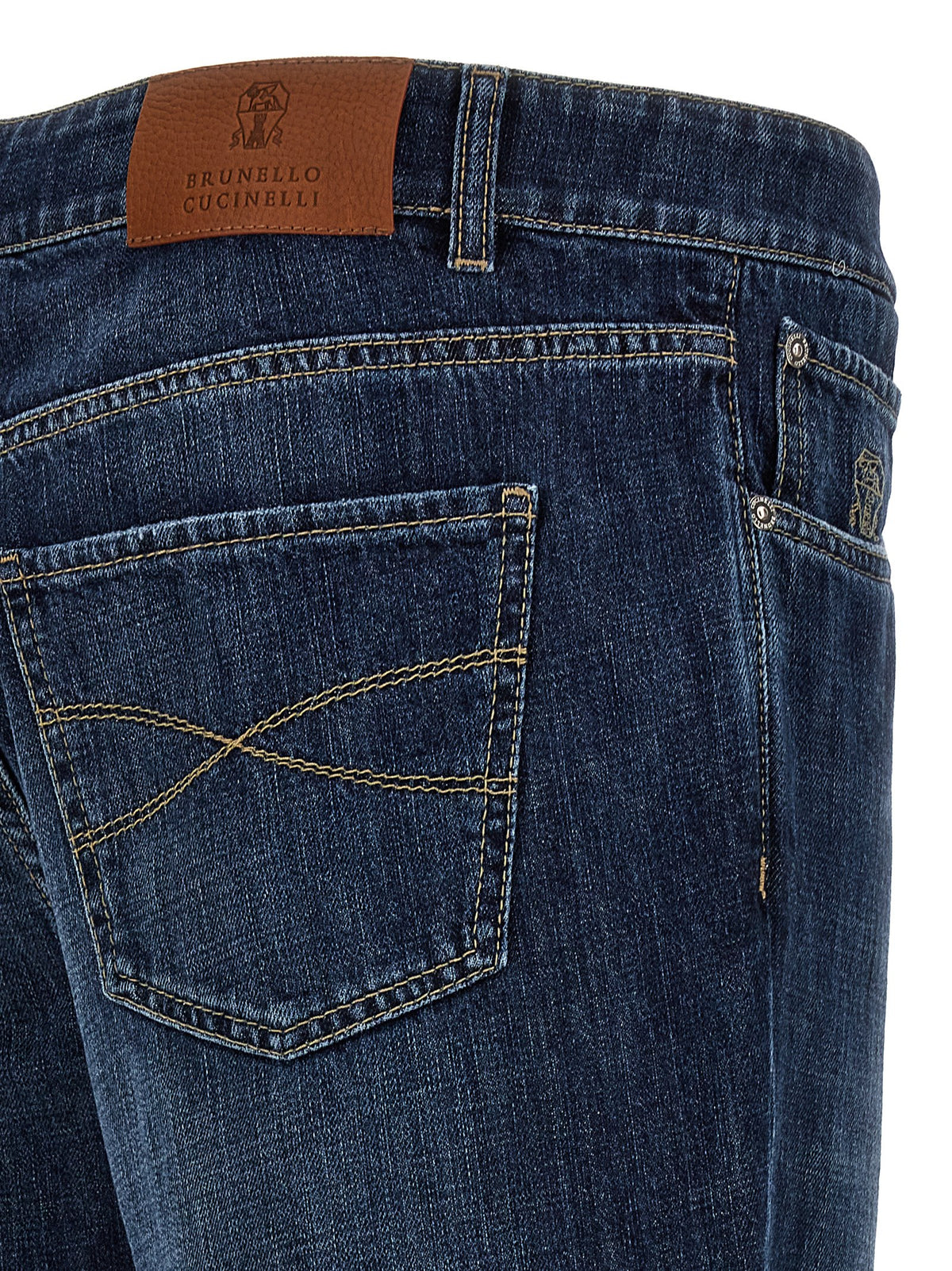Brunello Cucinelli Blue Cotton Straight-Leg Jeans