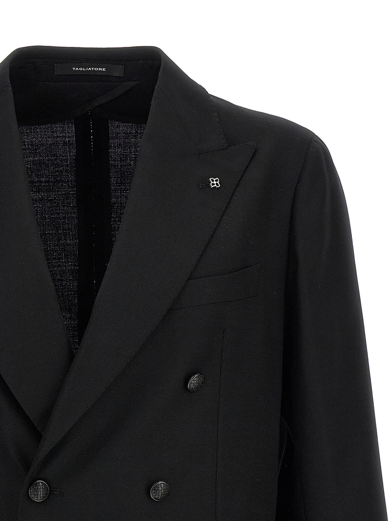 Tagliatore Black Virgin Wool Blazer