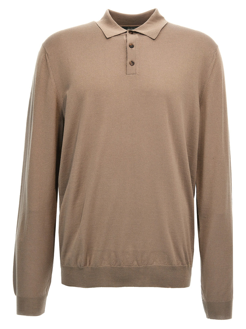 Polo ZANONE en Laine Vierge Beige
