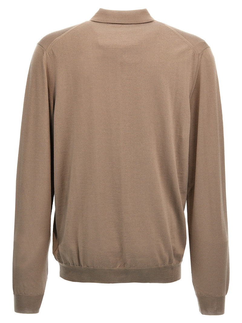 Polo ZANONE en Laine Vierge Beige