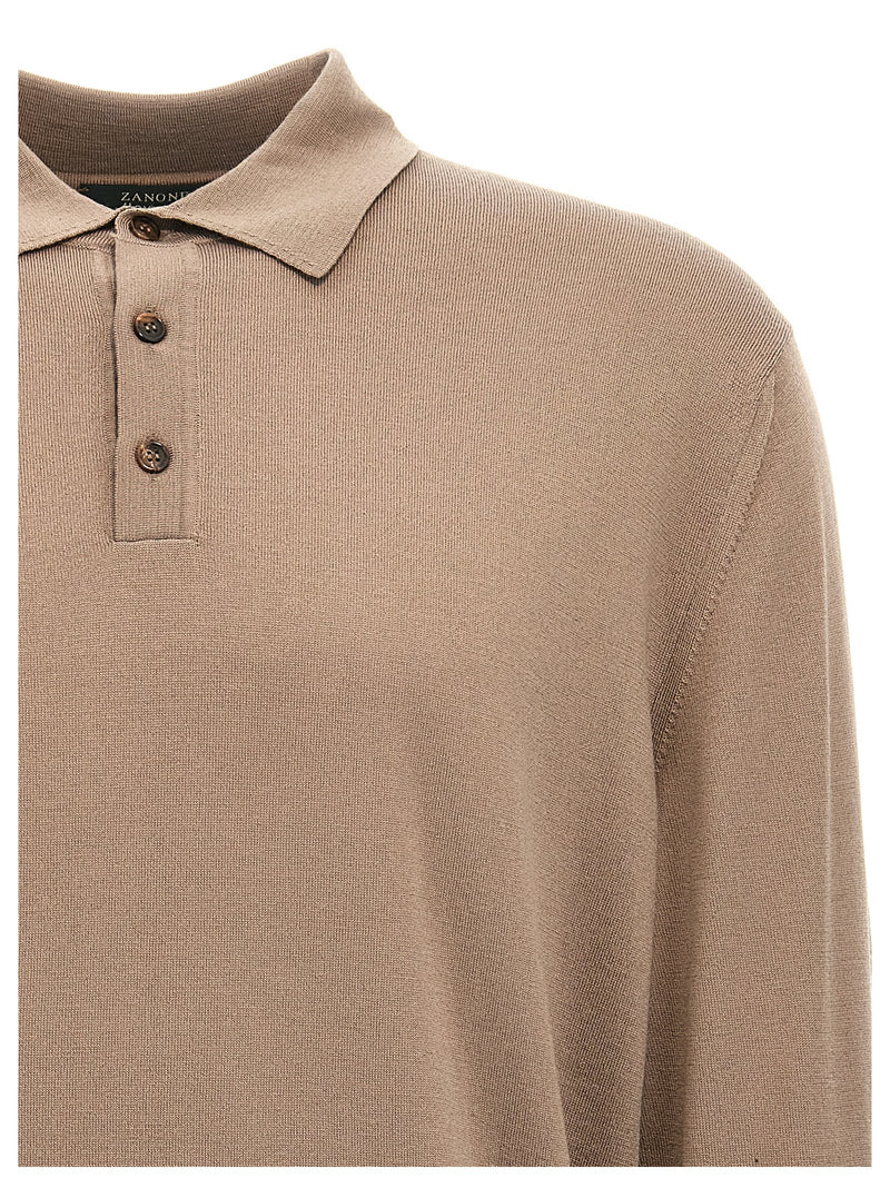 Polo ZANONE en Laine Vierge Beige