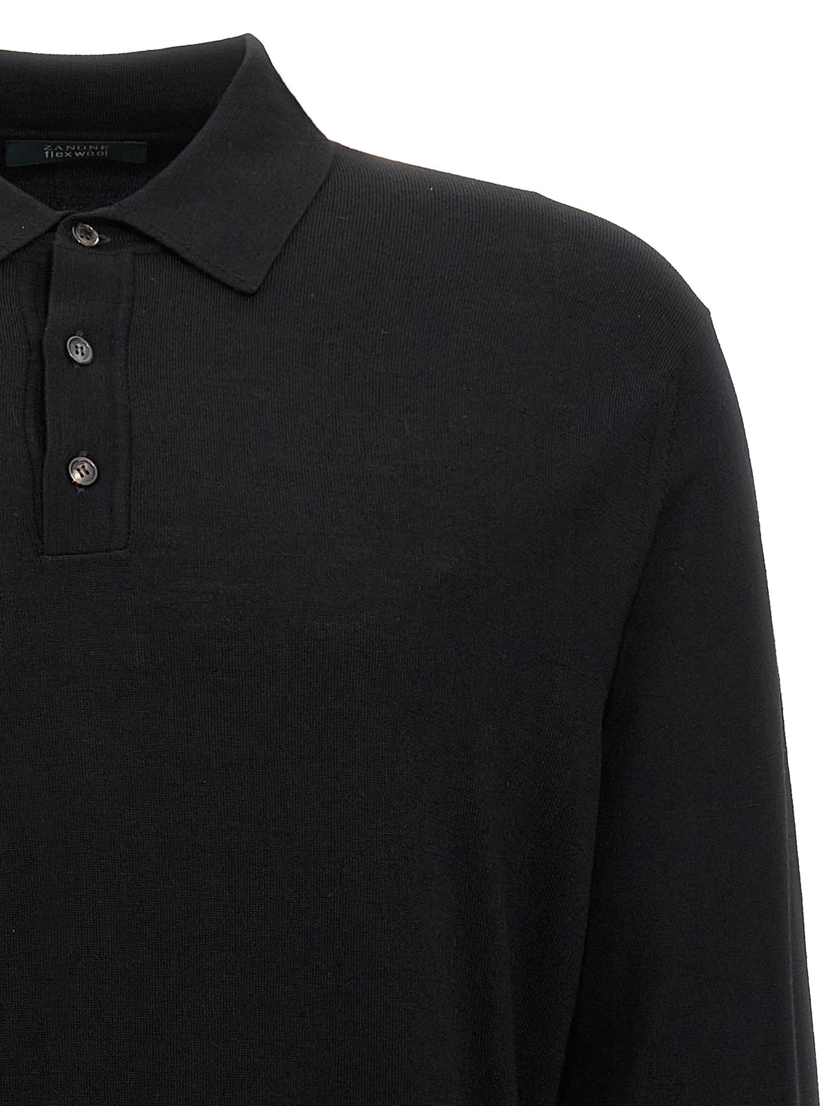 ZANONE Black Virgin Wool Polo Shirt