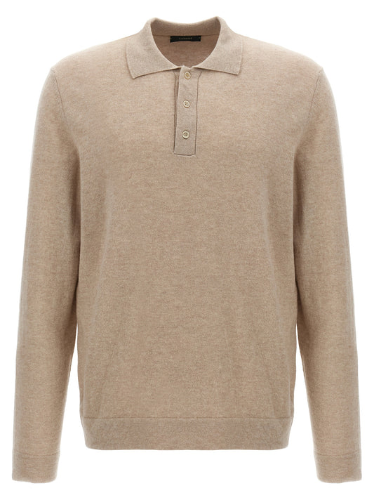 ZANONE Beige Virgin Wool Polo Shirt