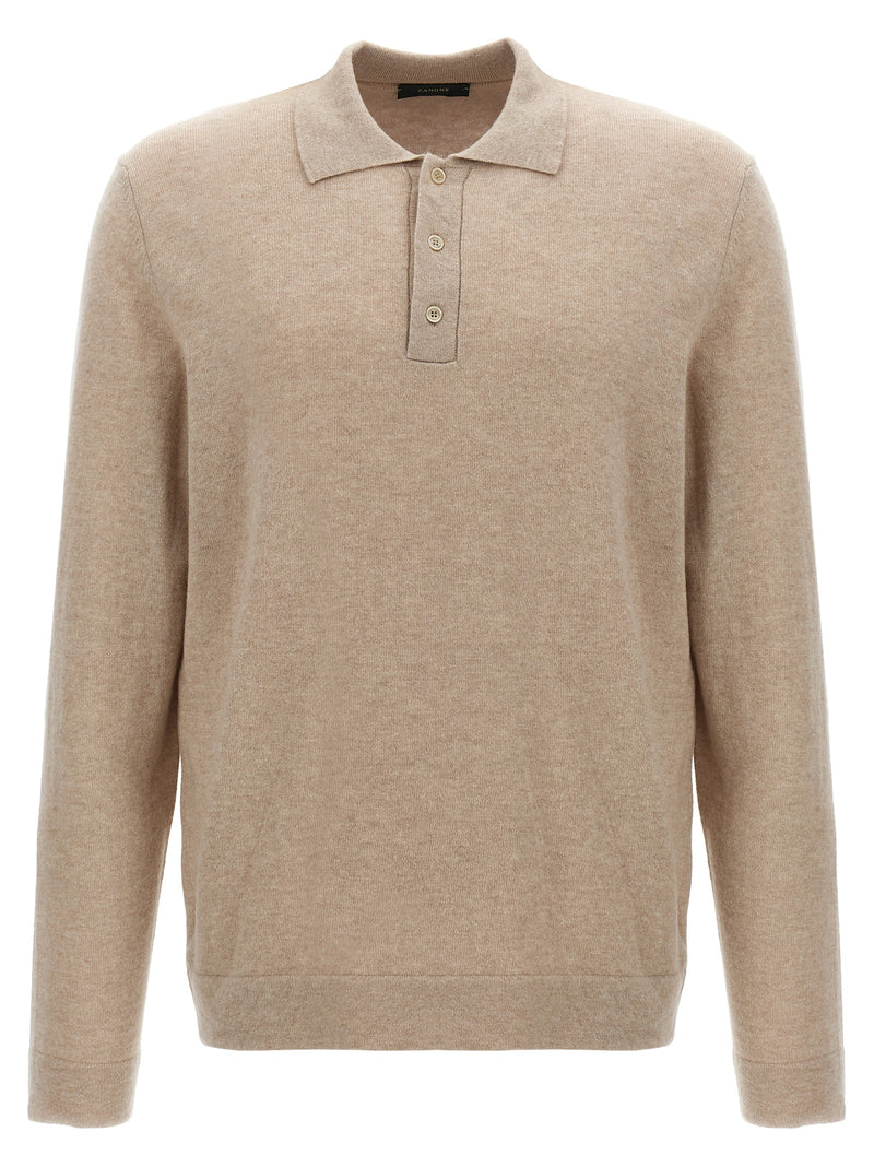 Polo ZANONE en Laine Vierge Beige