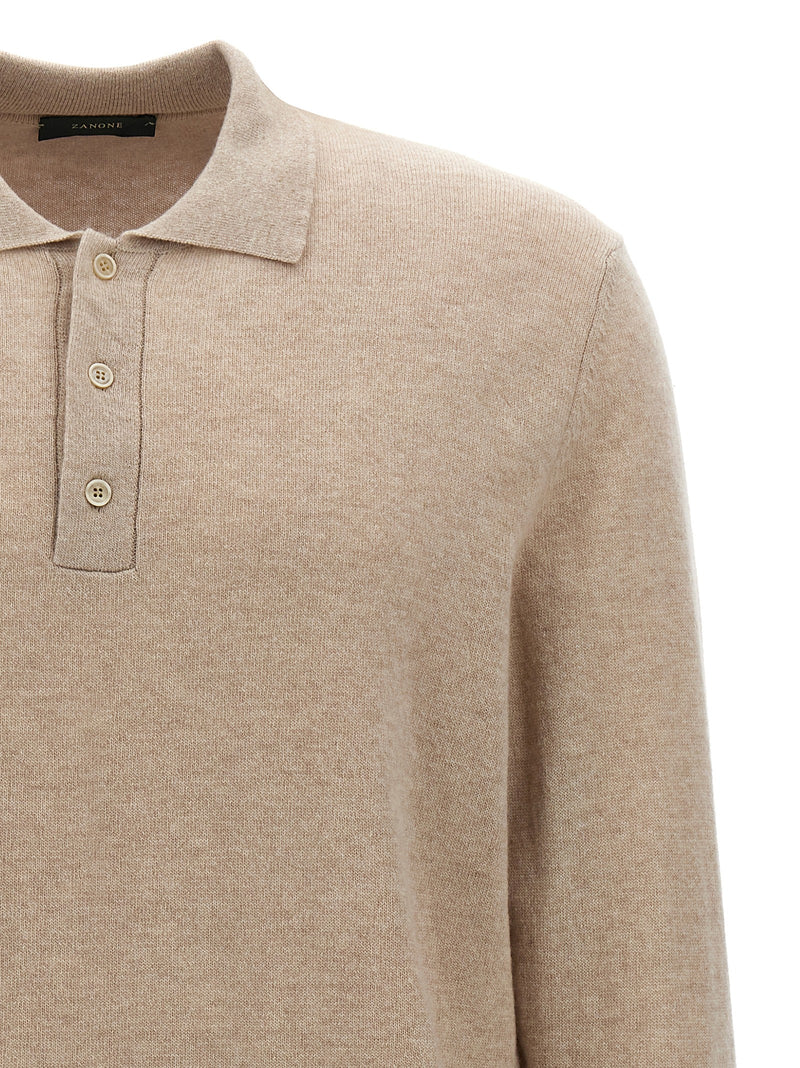 Polo ZANONE en Laine Vierge Beige