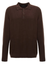 Polo ZANONE en Laine Vierge Marron