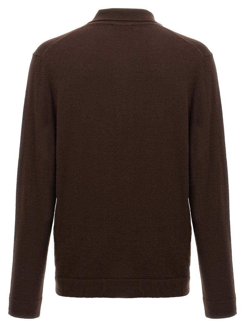 Polo ZANONE en Laine Vierge Marron