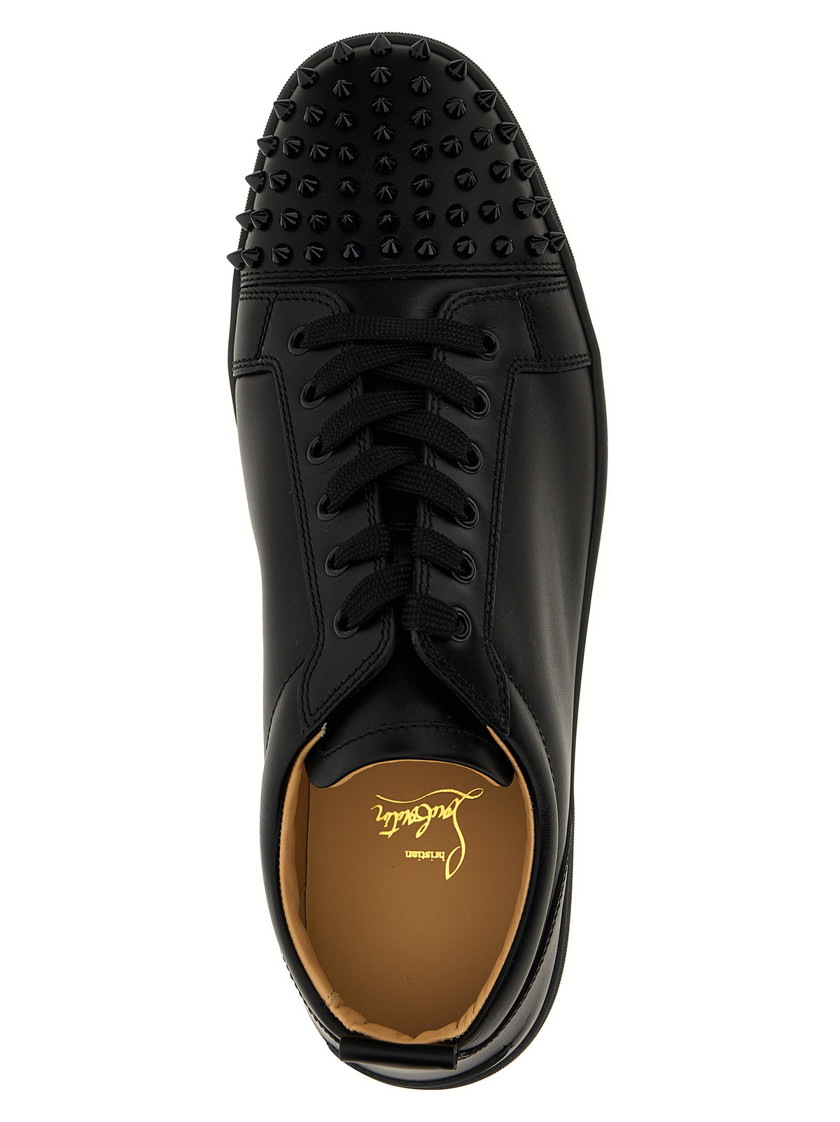 Baskets basses en cuir de veau noir Christian Louboutin