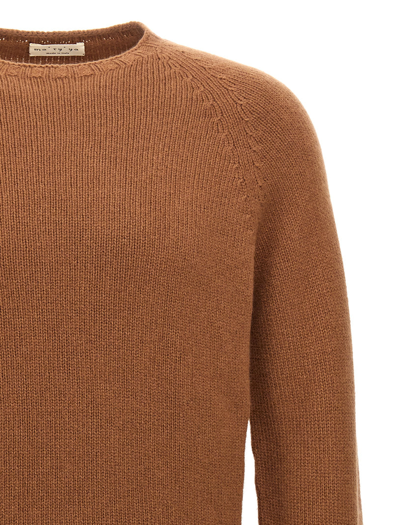 MA'RY'YA Brown Wool Cardigan for Men
