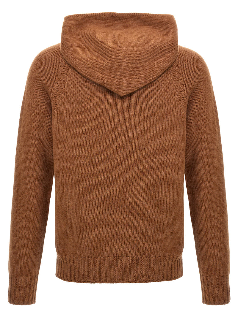 MA'RY'YA Brown Wool Cardigan - Stylish & Warm Hooded Sweater