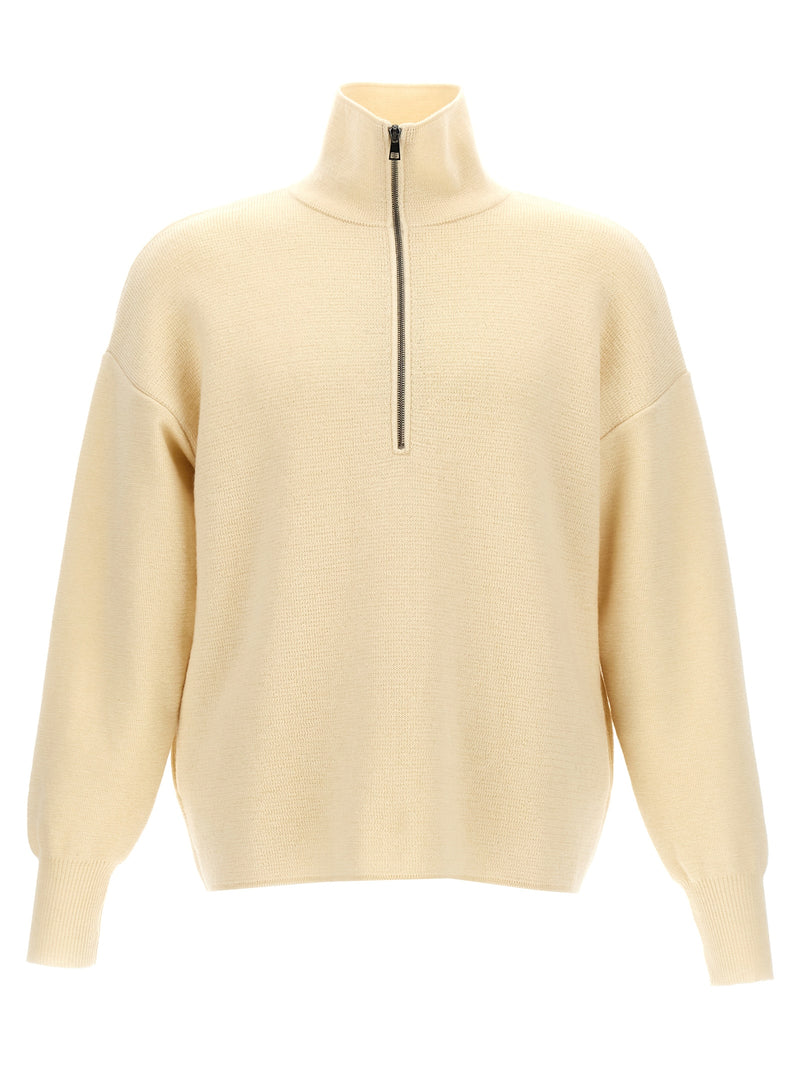 MA'RY'YA White Merino Wool Cardigan for Men