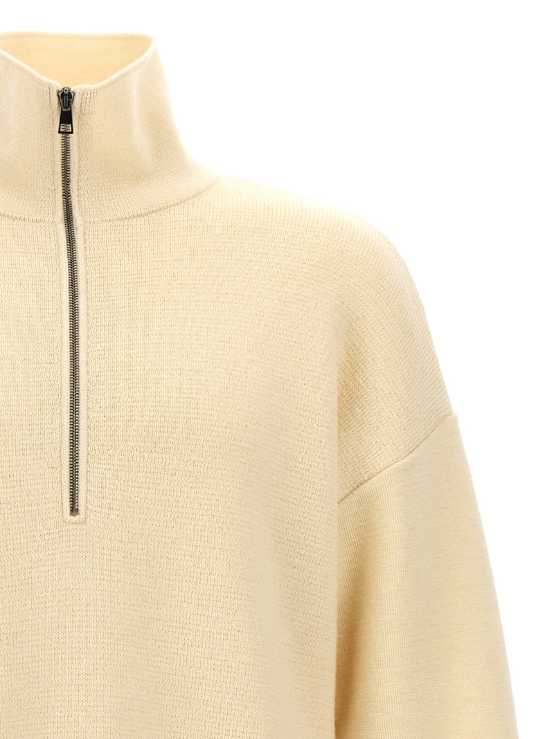 MA'RY'YA White Merino Wool Cardigan for Men