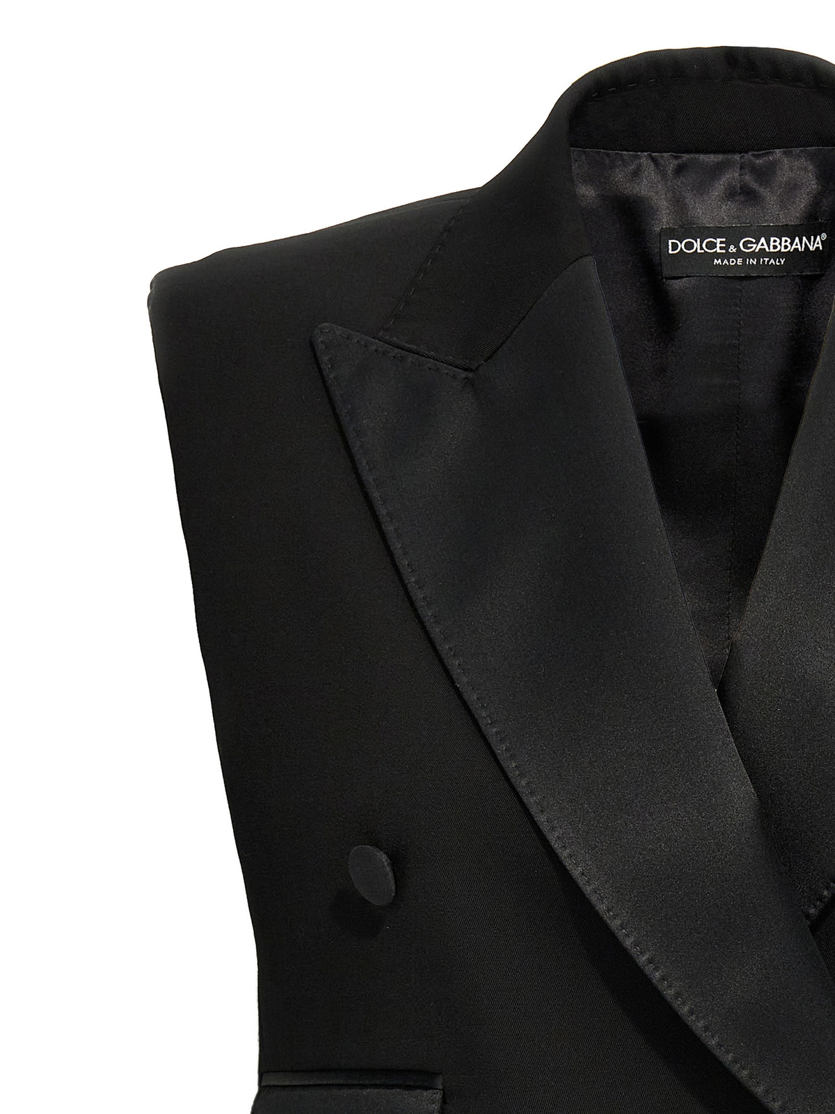 Dolce & Gabbana Black Silk Sleeveless Jacket