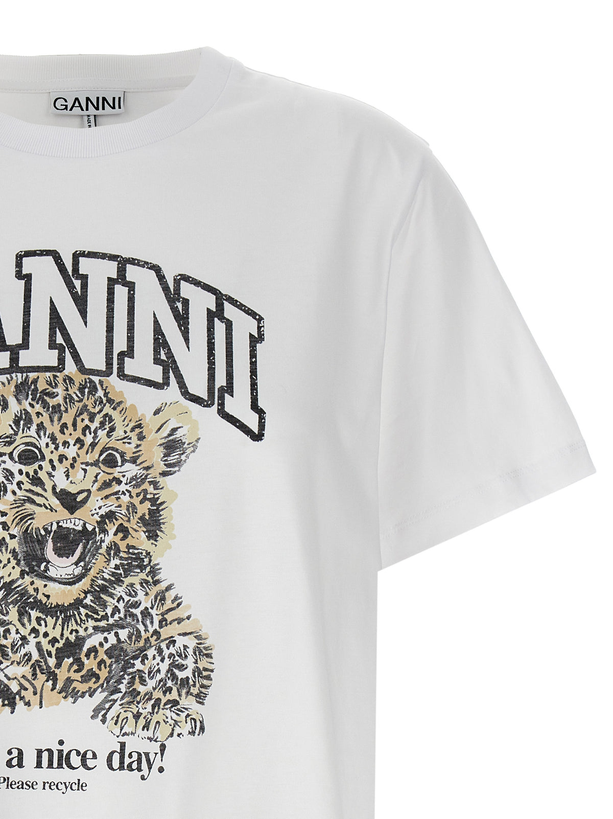 T-shirt Ganni en coton blanc