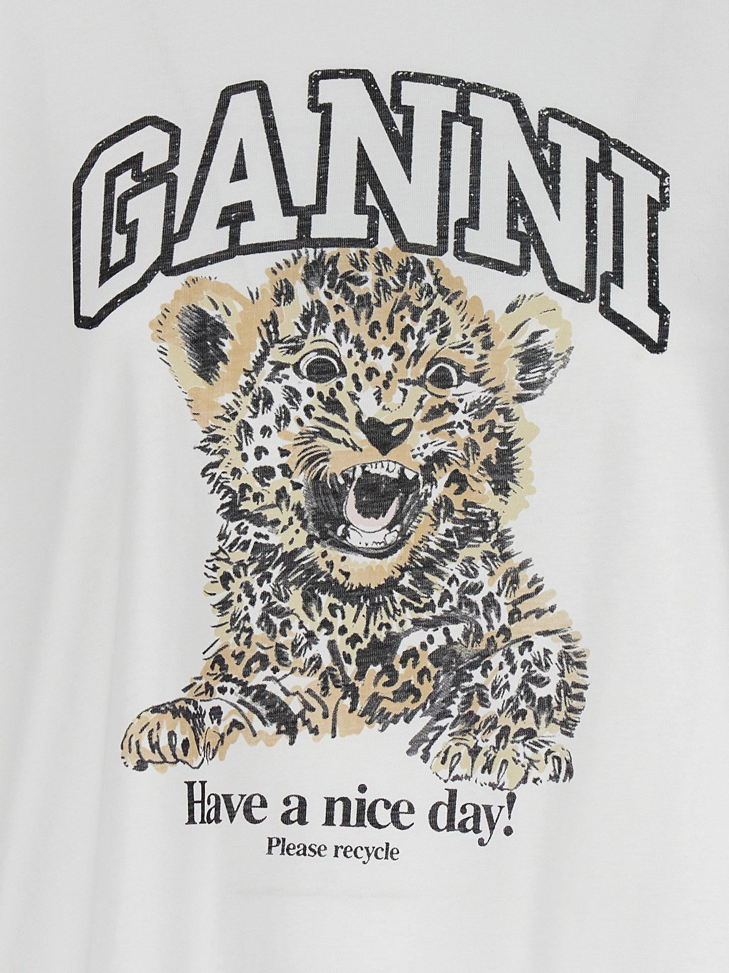 Ganni White Cotton T-Shirt
