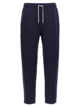 Pantalon de jogging en coton bleu Brunello Cucinelli (pantalon de sport)