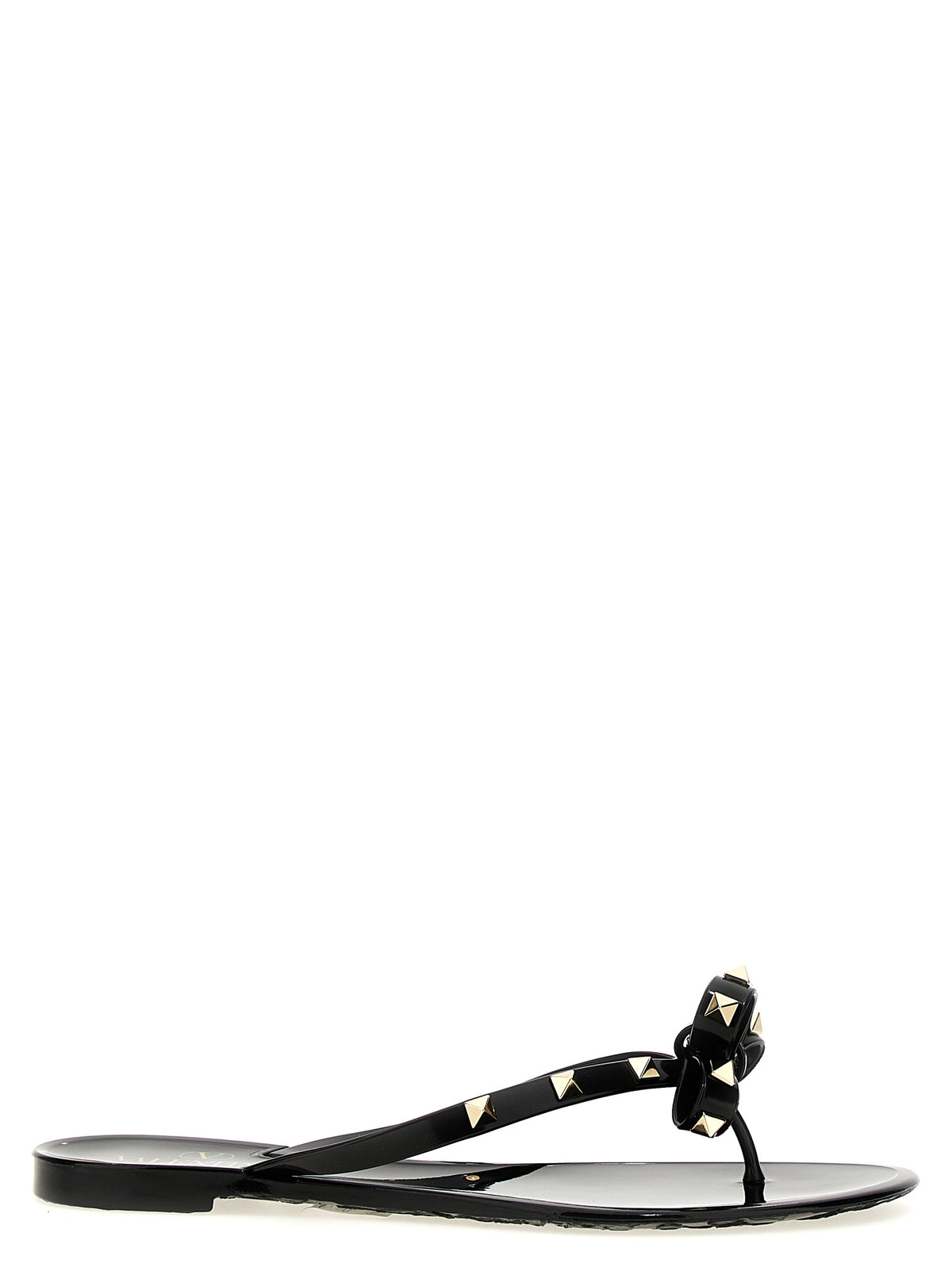 Valentino Garavani PM Thong Rockstud Black PVC Slides