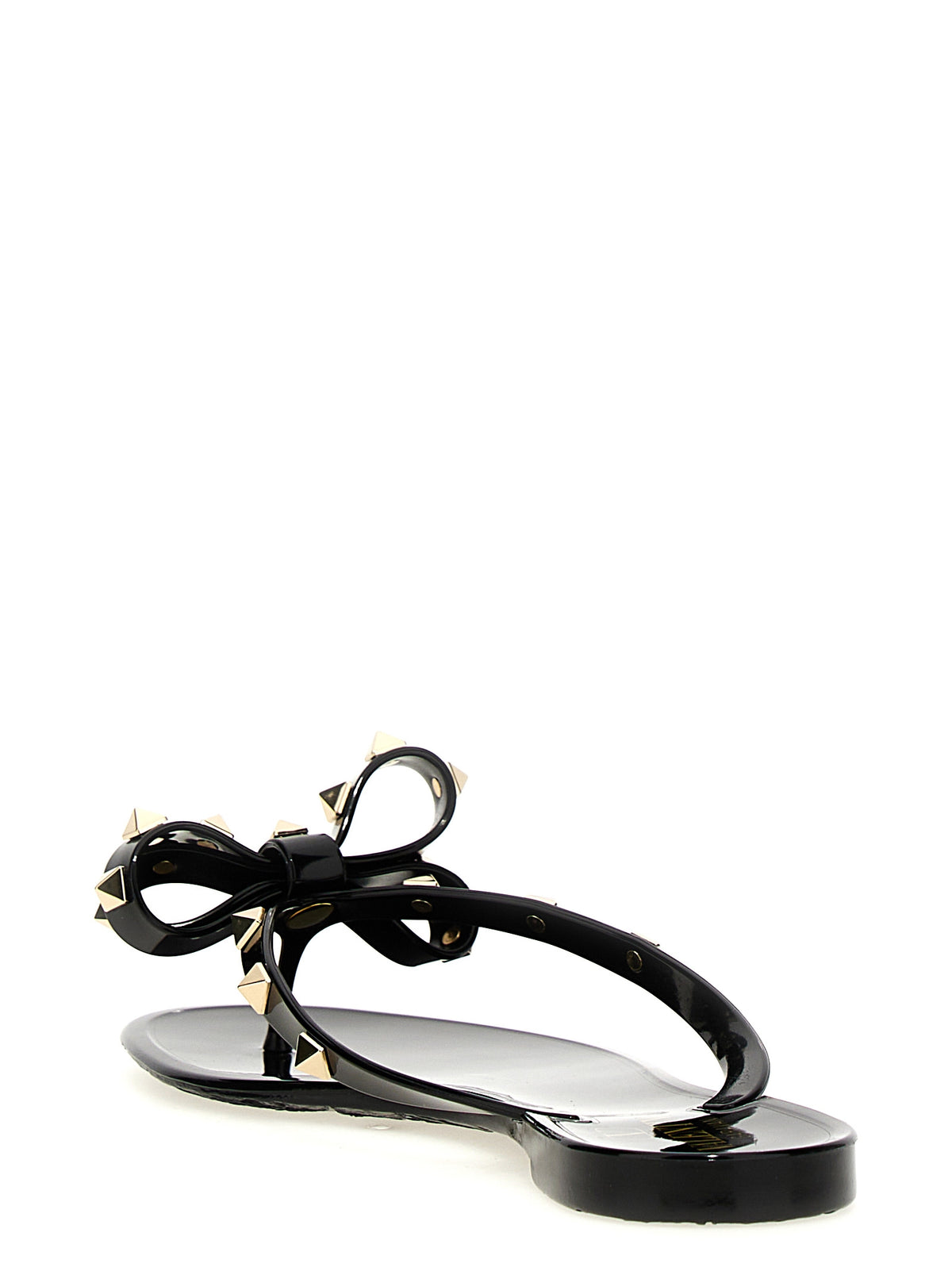 Valentino Garavani PM Thong Rockstud Black PVC Slides