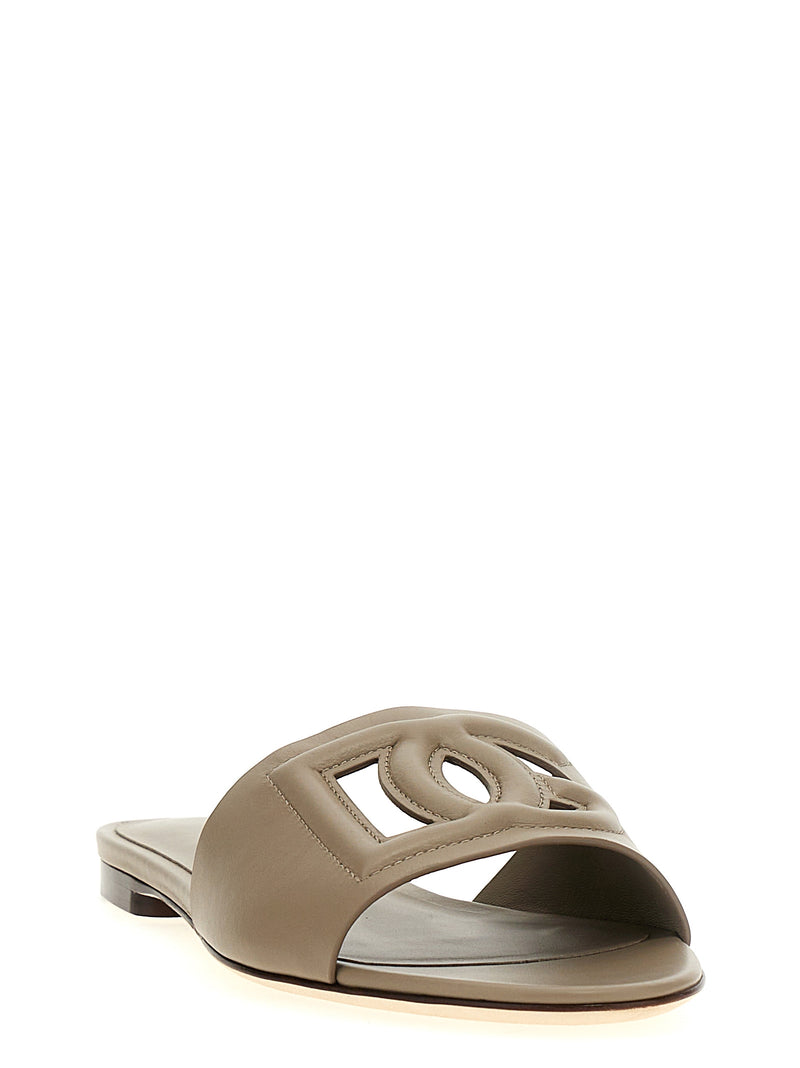 Mules Dolce & Gabbana en cuir de veau gris