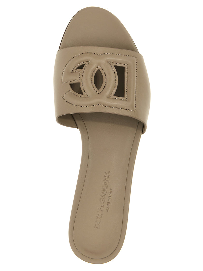 Mules Dolce & Gabbana en cuir de veau gris