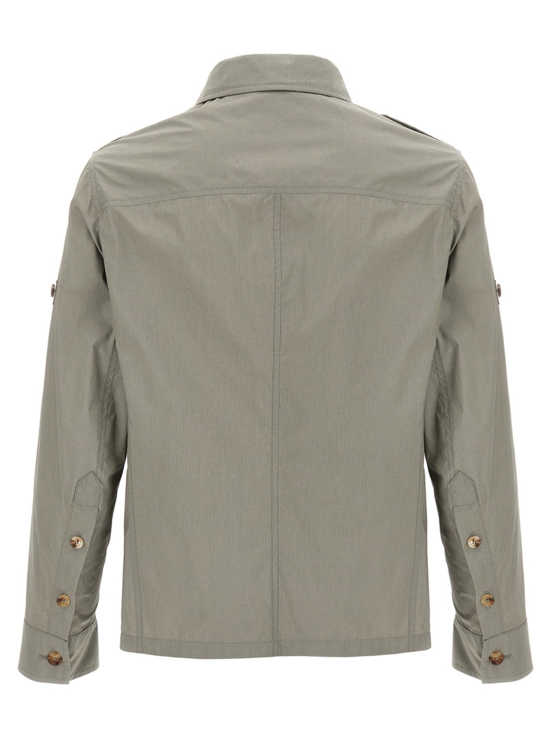 Brunello Cucinelli Bicolor Cotton Shell Jacket in Green