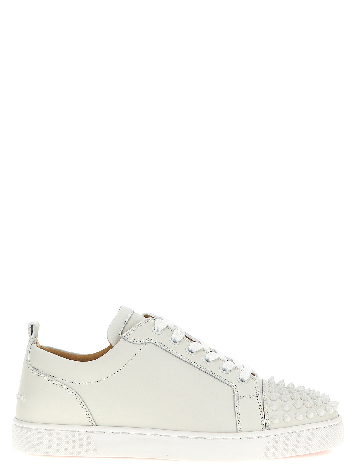 Christian Louboutin Louis Junior Spikes White Calfskin Sneakers