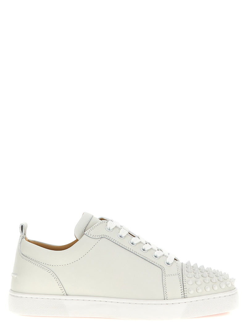 Christian Louboutin Louis Junior Spikes White Calfskin Sneakers