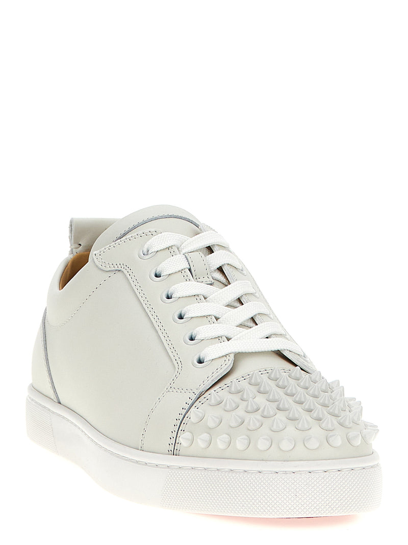 Christian Louboutin Louis Junior Spikes White Calfskin Sneakers