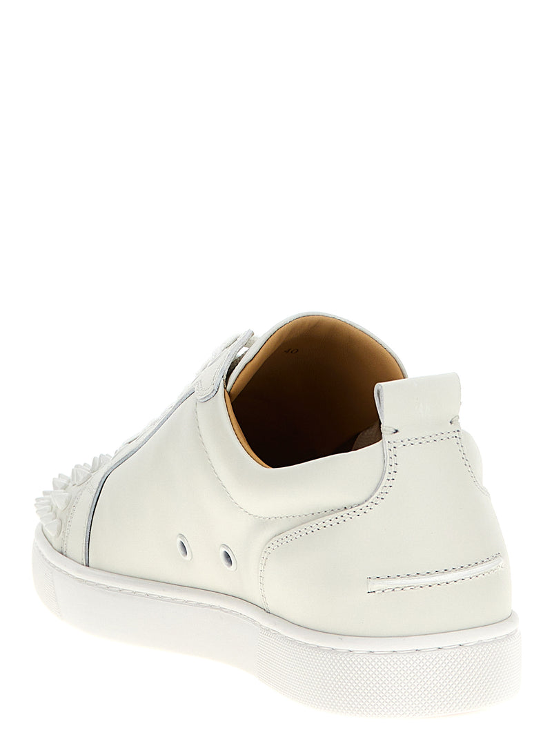 Christian Louboutin Louis Junior Spikes White Calfskin Sneakers