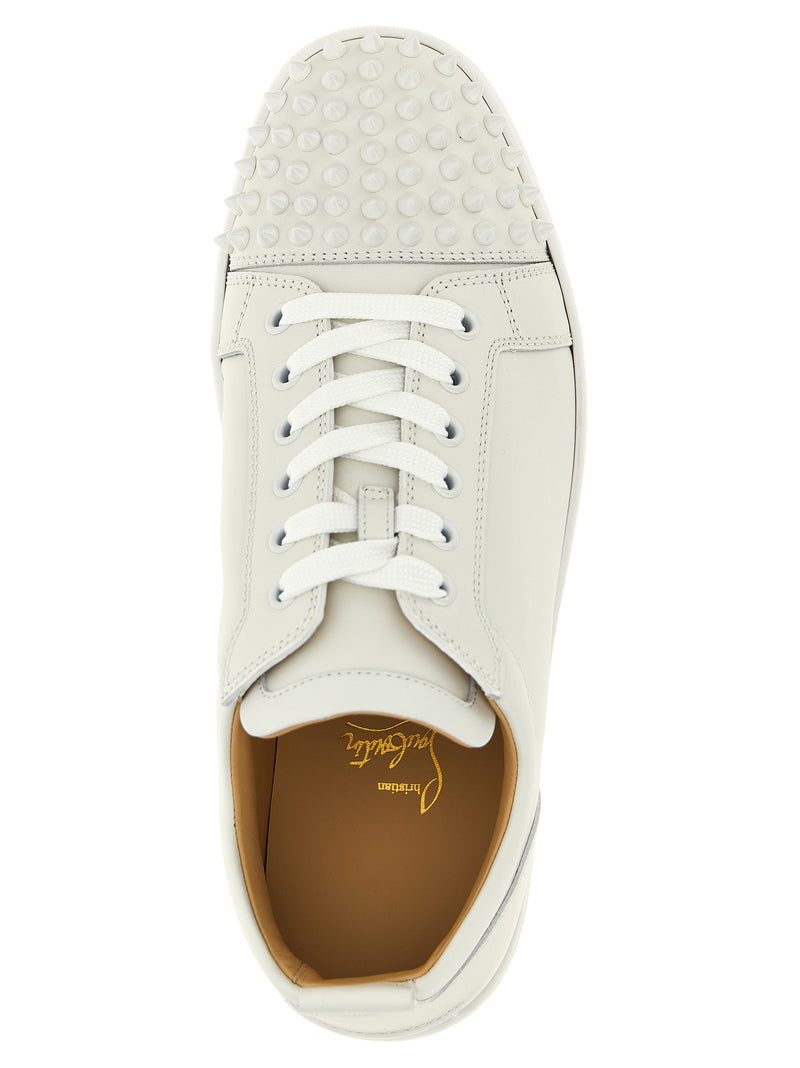 Christian Louboutin Louis Junior Spikes White Calfskin Sneakers