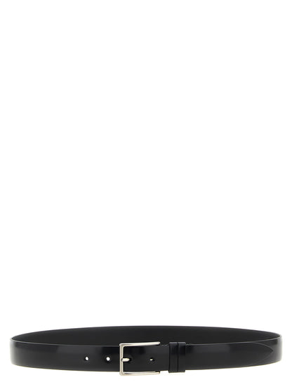 ZERBINI CLAUDIO Black Leather Regular Belt