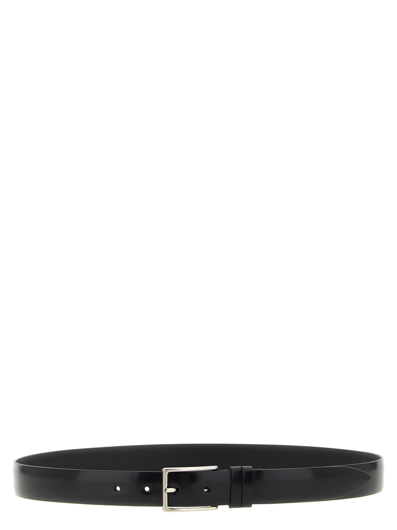 ZERBINI CLAUDIO Black Leather Regular Belt - Timeless Style