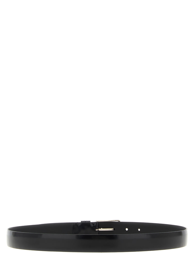 ZERBINI CLAUDIO Black Leather Regular Belt - Timeless Style