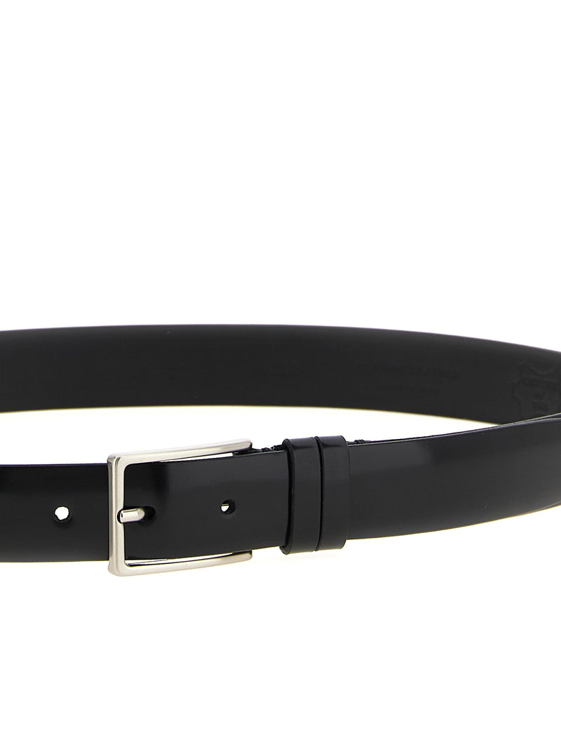 ZERBINI CLAUDIO Black Leather Regular Belt - Timeless Style