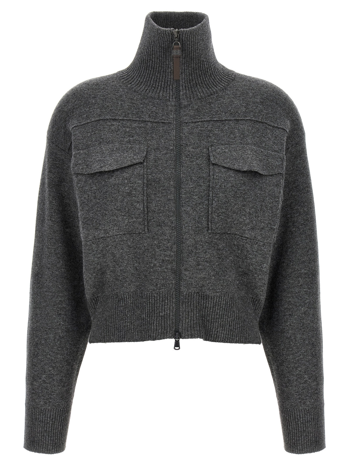 Brunello Cucinelli Cardigan Gris Cachemire