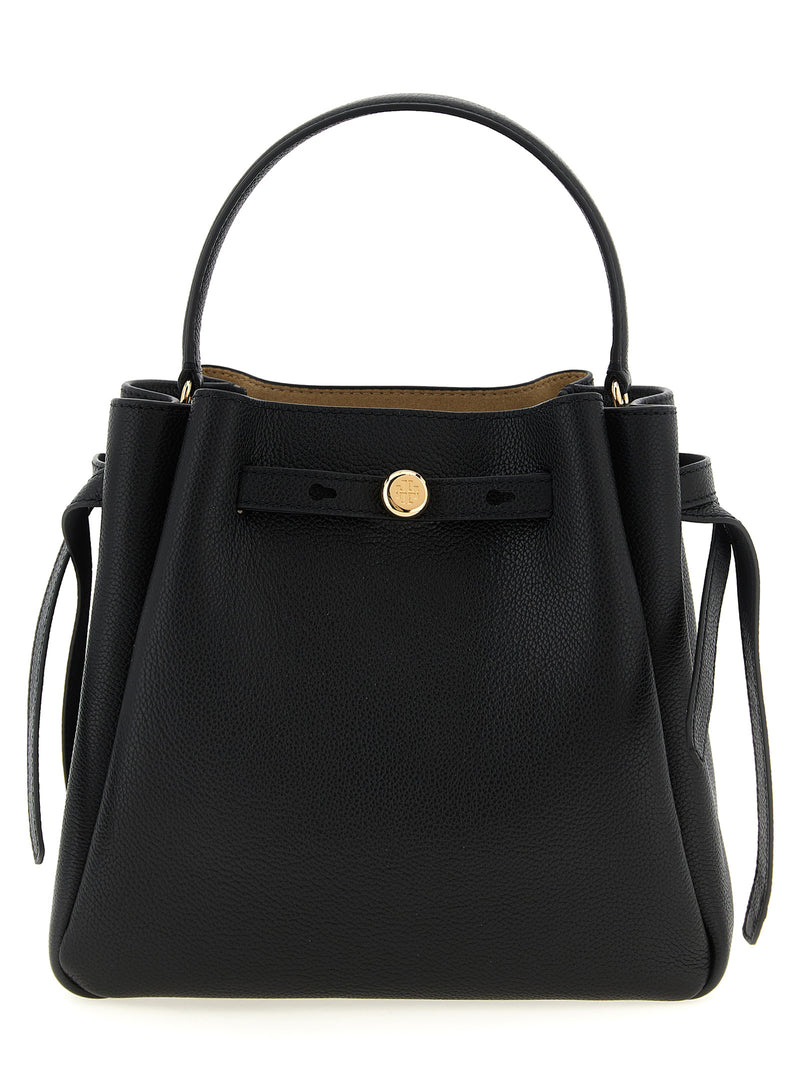 Tory Burch Romy Black Cowhide Handbag
