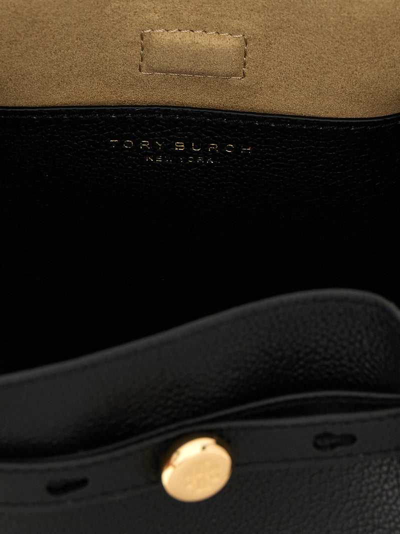 Tory Burch Romy Black Cowhide Handbag