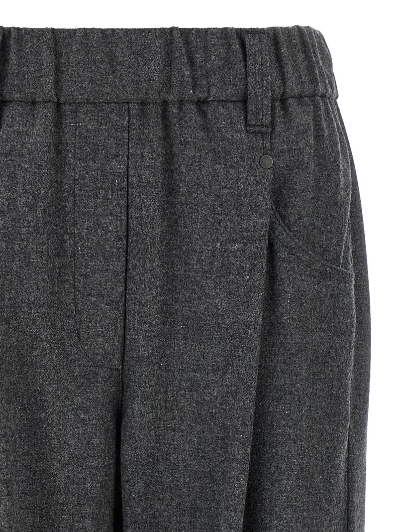Brunello Cucinelli Gray Virgin Wool Casual Pants