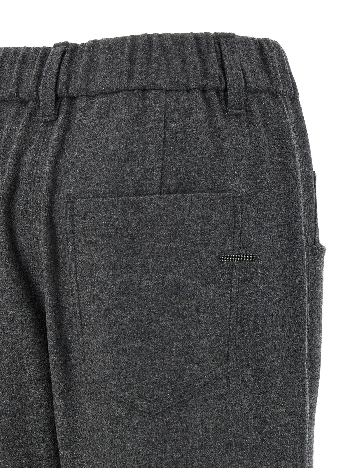 Brunello Cucinelli Pantalon décontracté gris en laine vierge