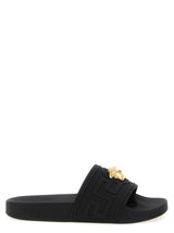 Versace Black Glass Slides with La Medusa Detail