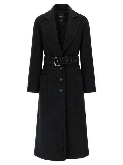 PINKO Black Polyester Coat