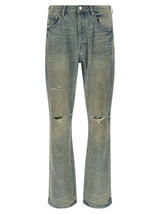 PURPLE Blue Cotton Flared Jeans