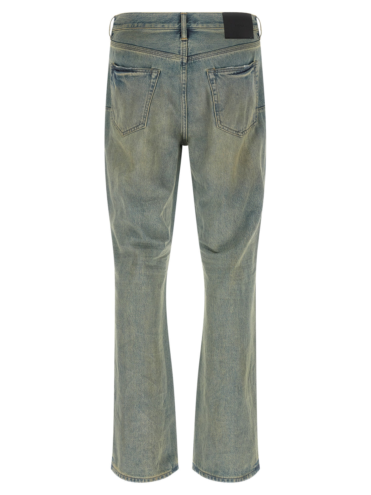 PURPLE Blue Cotton Flared Jeans