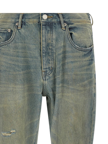 PURPLE Blue Cotton Flared Jeans